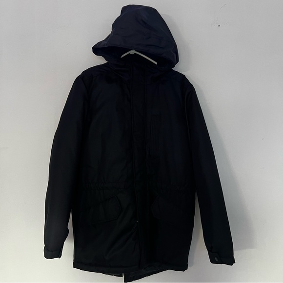 Parka PRODUKT (Jack&Jones) Warm Winter Jacket all black with zippers & buttons - Picture 2 of 8